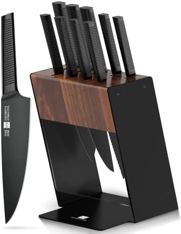  Ipurehome Knife Set Kitchen Knife Set, Professional 5 Pcs High Carbon German Stainless Steel Knife Set With Non-slip Wood Handles