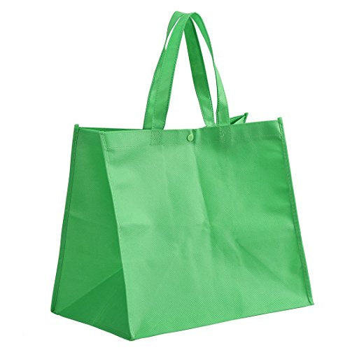  Tosnail 12 Pack Large Foldable Reusable Grocery Tote Bags Shopping Bags - Black, Blue, Green