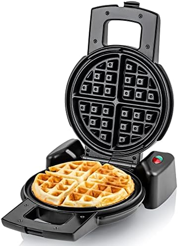  Vente Electric Waffle Maker 1000W Power With Nonstick Plates And 180 Rotating Flip Function, Perfect For Cooking Belgian Waffles And Breakfast, Portable And Compact Design, Black WMF1440BR