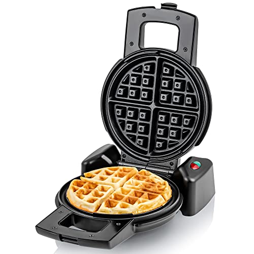  Vente Electric Waffle Maker 1000W Power With Nonstick Plates And 180 Rotating Flip Function, Perfect For Cooking Belgian Waffles And Breakfast, Portable And Compact Design, Black WMF1440BR