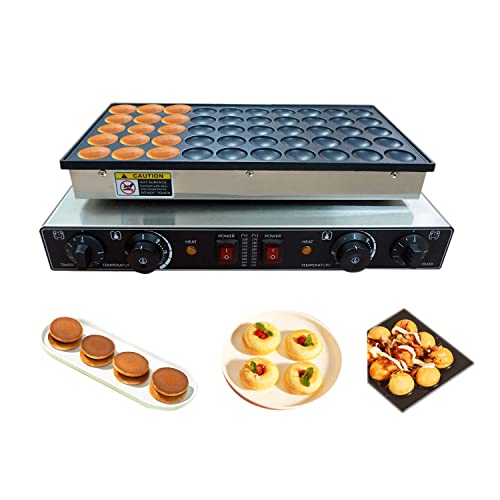  50 Holes Dutch Pancake Maker, Non-stick Dorayaki Maker, Commercial Electric Mini Pancake Iron Muffin Machine - For Bakery Home Kitchen Restaurant Snack Bar (US Plug 110V)