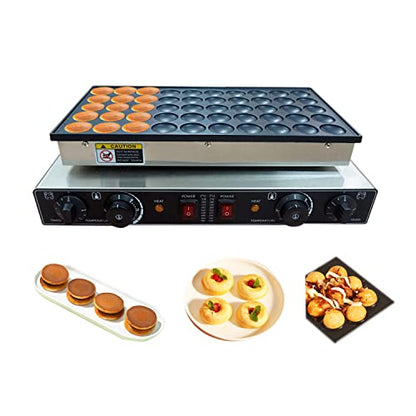  50 Holes Dutch Pancake Maker, Non-stick Dorayaki Maker, Commercial Electric Mini Pancake Iron Muffin Machine - For Bakery Home Kitchen Restaurant Snack Bar (US Plug 110V)