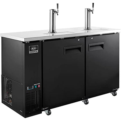  Nexel Beer Dispenser Cooler W/ 2 Single Tap Dispensers, 15.8 Cu. Ft, Black