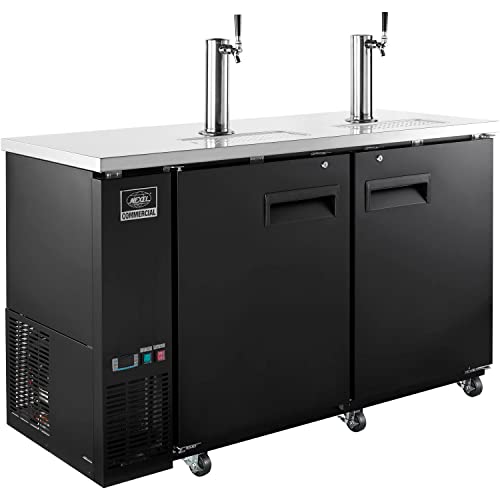  Nexel Beer Dispenser Cooler W/ 2 Single Tap Dispensers, 15.8 Cu. Ft, Black