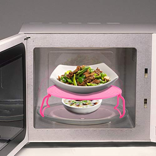  Multifunctional Plastic Steaming Dish, Microwave Oven Tray Rack, Cooking Tray Rack, Microwave Oven Heating Layered Steaming Rack For Saving Energy(Red), Steaming Dish Microwave Oven Tray Rack Mul