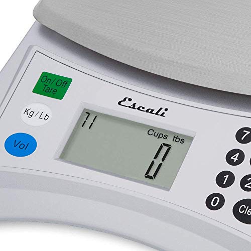  Pana V136 Large Volume Measuring Kitchen/Baking/Cooking Scale, Preprogrammed With Over 500 Ingredients, LCD Digital Display, 13lb Capacity, Universal, Light Grey