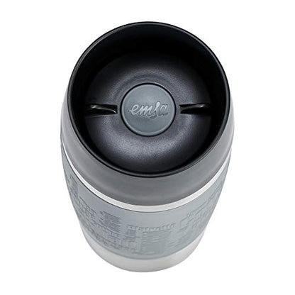 Emsa Msa N20131 Travel Mug Thermo/Insulated Stainless Steel 0.5 Litres Hot 4 Hours Cold 8 Hours BPA Free 100% Leak Proof Dishwasher Safe 360° Drinking Opening Grey