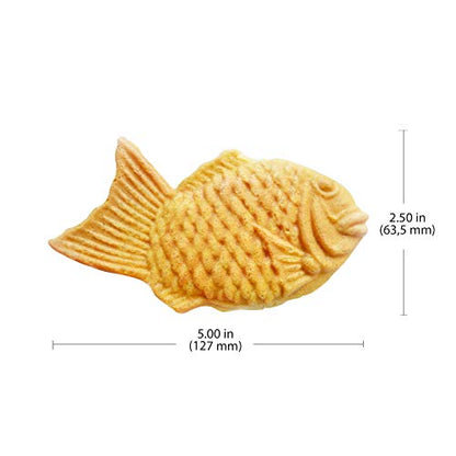  Taiyaki Waffle Iron | Fish-Shaped Waffle Maker | Stainless Steel | Nonstick | 110V (6 Fish-Shaped Waffles)