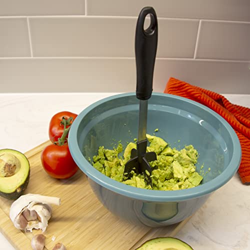  Wisconic Stainless Steel Nylon Meat Chopper Utensil - Durable Material, Heat Resistant, Kitchenware, Dishwasher Safe - Made In The USA - Prussian Blue (Black)