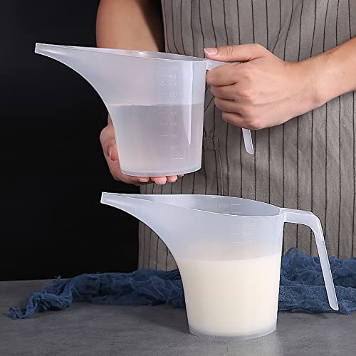  12 Pack Measuring Funnel Pitcher, 33OZ Easy Pour Measuring Cup With Long Spout For Soap Cakes Making, Filling Muffin Pans, Bakeware Molds, Oils, Fluids (1000ml)