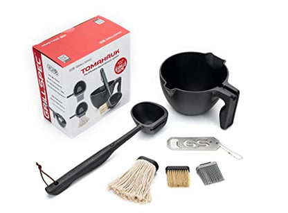  Tomahauk Ultimate Sauce Delivery System - Ladle Spoon Silicon Brush Boar Bristle Brush Mop Brush Basting Brush Pastry Brush With Sauce Bowl Grilling Gifts For Dad Men