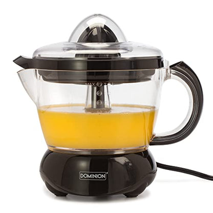  BPA-Free Electric Citrus Juicer Extractor, Compact Volume Pulp Control, Oranges, Lemons, Limes, Grapefruits With Easy Pour Spout, 40oz, Includes Two Juicing Cones, Black
