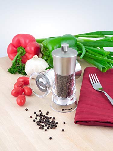  Torre Acrylic Salt Mill With Stainless Steel Top, 15cm/6",