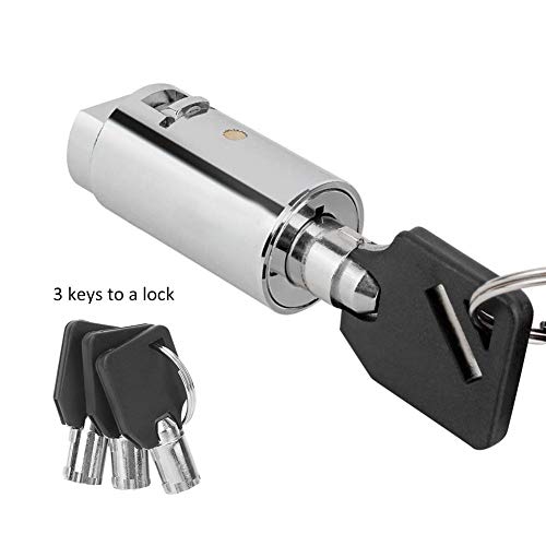  Vending Machine Lock, Zinc Alloy Chrome Vending Machine Lock Cylinder For Automatic Selling Machines With 3 Keys
