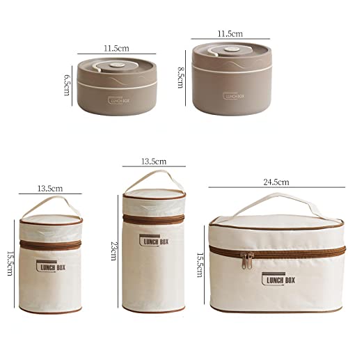  Stainless Steel Insulated Lunch Box Household Portable Microwave Oven Single Sealed Lunch Box Microwave Oven - (Large) Coffee