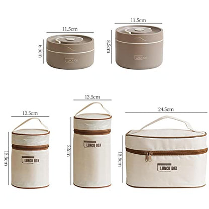  Stainless Steel Insulated Lunch Box Household Portable Microwave Oven Single Sealed Lunch Box Microwave Oven - (Large) Coffee