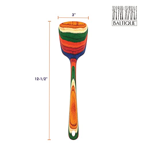  Ique Marrakesh Collection 12-1/2" Wooden Spatula, Safe For Nonstick