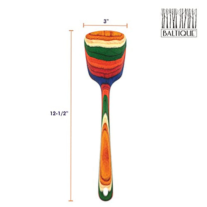  Ique Marrakesh Collection 12-1/2" Wooden Spatula, Safe For Nonstick