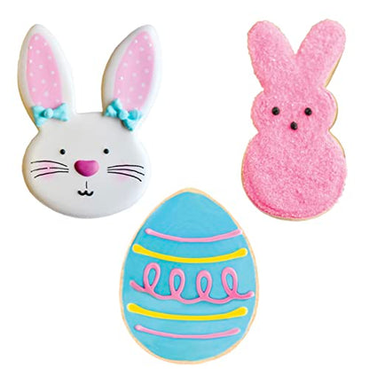  Easter Cookie Cutters 3-Pc Set Made In USA By Ann Clark, Easter Bunny, Egg, Rabbit Head