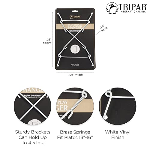  13-16-Inch White Plate Wire Wall Super Plate Hanger