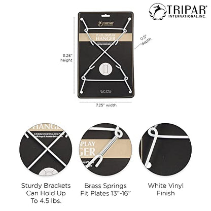  13-16-Inch White Plate Wire Wall Super Plate Hanger