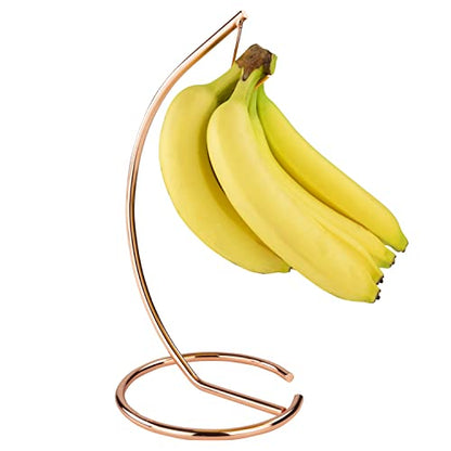  Euro Banana Holder (Copper) - Steel Fruit Hanger For Kitchen & Home Countertop Storage Organization