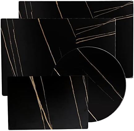  Clear Tempered Glass Cutting Board Set Of 4, Non Slip Glass Trays For Kitchen Countertop By Murrey Home, Heat Resistant, No Stain, 11.75"x15.75", 7.75"x11.75" & Round 11.75"