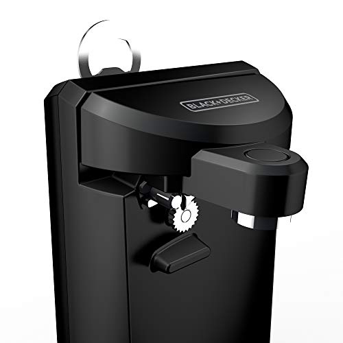 Black & Decker EasyCut Extra-Tall Can Opener With Knife Sharpener And Bottle Opener, Black, EC500B-T