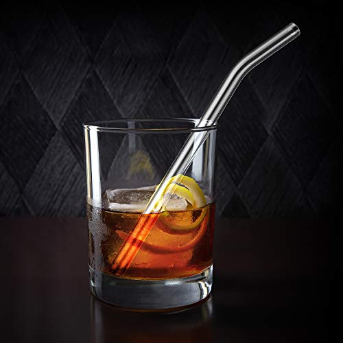  12-Pack Reusable Glass Straws,Size 8''x10 MM,Including12 Bent With 2 Cleaning Brush- Perfect For Smoothies, Tea, Juice