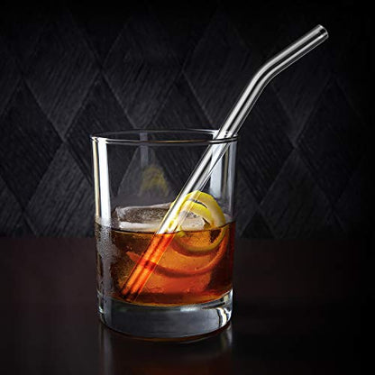  12-Pack Reusable Glass Straws,Size 8''x10 MM,Including12 Bent With 2 Cleaning Brush- Perfect For Smoothies, Tea, Juice