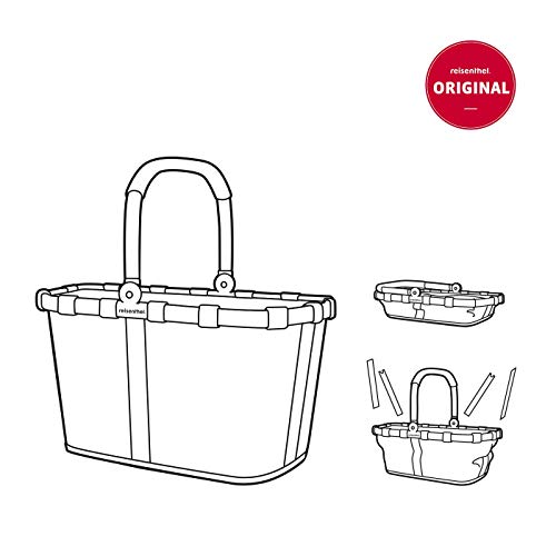  Reisenthel Carrybag Fabric Picnic Tote, Sturdy Lightweight Basket For Shopping And Storage, Paisley Ruby