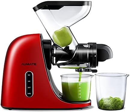  AUMATE Fretta Cold Press Juicer Extractor, 3" Wide Feed Chute Slow Masticating Juicer Machines, Juice Maker, Juice Squeezer, Juicer Machines Vegetable And Fruit,Juice Recipes Included(Black)