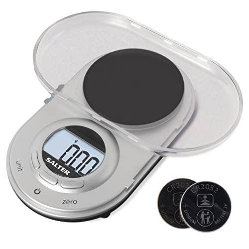 Salter Alter 1260 SVDRA Precision Electronic Scale, Micro Pocket Digital Scales, 500g Capacity, In 0.05g Increments, Neat Storage, Large LCD Display, Compact, Discreet Design, For Jewellery, Spices, Coins