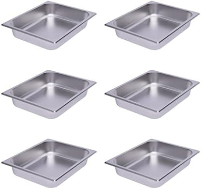  4 Pcs Hotel Pan Steam Table Pans With Lid, 4" Deep Full Size Stainless Steel Food Pan With Cover, Buffet Servers Pans Food Warmer Catering Pan Hot Steam Tray Water Pan For Restaurant Commercial