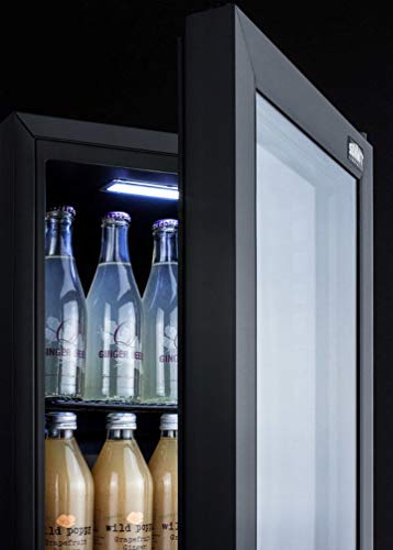  CR114L 14 Commercial Compact Refrigerator With 0.85 Cu. Ft. Capacity Factory Installed Lock LED Lighting Double Pane Tempered Glass Door In Black