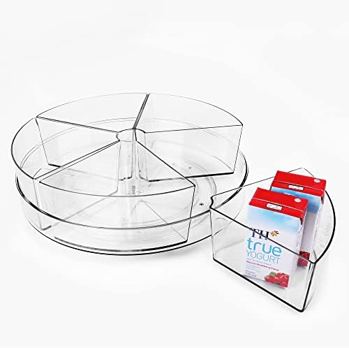  Lazy Susan Organizers, 4 Pack 10.6” Clear Lazy Susan Turntable For Kitchen, Cabinet, Fridge, Pantry, Countertop, Bathroom Storage