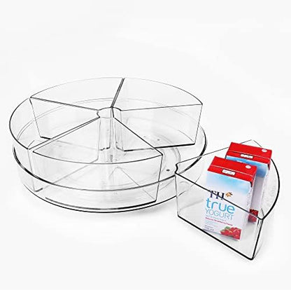  Lazy Susan Organizers, 4 Pack 10.6” Clear Lazy Susan Turntable For Kitchen, Cabinet, Fridge, Pantry, Countertop, Bathroom Storage