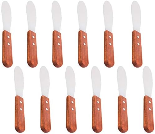  (3 Pack) 7-Inches Sandwich Spreader, Wide Stainless Steel 3 1/2" Long Blade With Wooden Handle Butter Spreader, Jam, Cream Cheese, Condiment Spreader