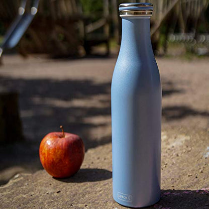Lurch Urch Germany Thermal Bottle For Hot And Cold Drinks Made Of Double-Walled Stainless Steel (Pearl Blue, 25, Oz. | 0.75l)
