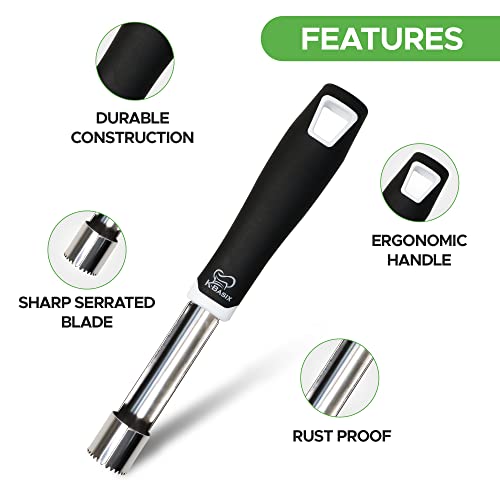  Pple Corer Stainless Steel With Soft Rubber Handle, Apple Corer Tool For Pears, Bell Peppers, Kitchen Gadget Tool For Apple Core Remover Tool, Apple Peeler And Corer