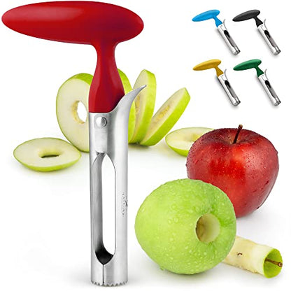  Premium Apple Corer - Easy To Use Durable Apple Corer Remover For Pears, Bell Peppers, Fuji, Honeycrisp, Gala And Pink Lady Apples - Stainless Steel Best Kitchen Gadgets Cupcake Corer - Red