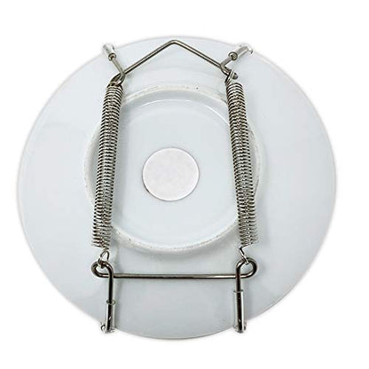  Chrome Vinyl Coated Plate Hanger 3.5 To 5 Inch Plate Hanger Set Of 4 Hangers - Includes Hanging Hook And Nail
