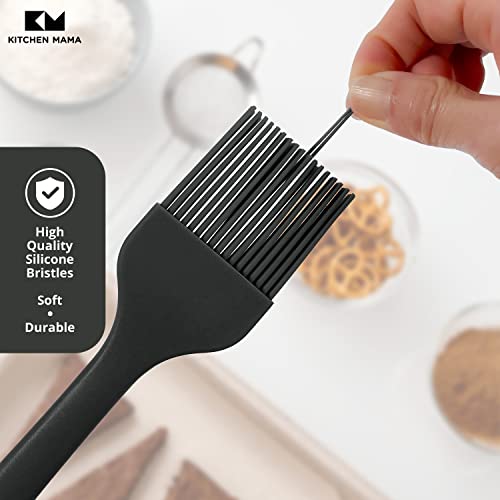  Silicone Basting Pastry Brush: Set Of 2 Heat Resistant Basting Brushes For Baking, Grilling, Cooking And Spreading Oil, Butter, BBQ Sauce, Or Marinade. Dishwasher Safe(Metal Grey)