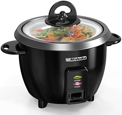  Rice Cooker 5 Cups Uncooked (10 Cooked) & Steam Tray, Portable Small Food Steamer, Removable Non-stick Pot, Keep Warm, For Grains, Soups, Oatmeal Or Veggies - White