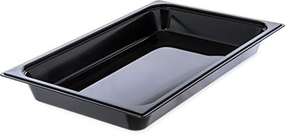  Carlisle FoodService Products 3086003 StorPlus High Heat Food Pan, 2.5" Deep, Third Size, Black, 1/3 Size (Pack Of 6)