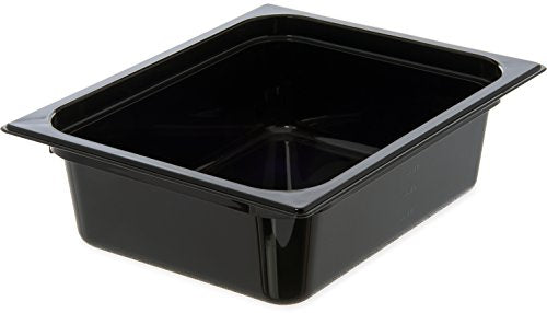  Carlisle FoodService Products 3086003 StorPlus High Heat Food Pan, 2.5" Deep, Third Size, Black, 1/3 Size (Pack Of 6)
