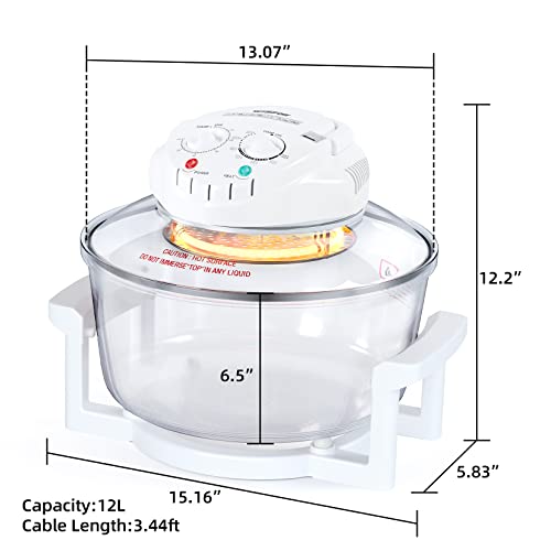  Infrared Halogen Oven Chicken Turbo Cooker Oven Large 17 Quart For Healthy Meals Fries Chips With 11 Accessories