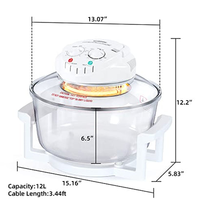  Infrared Halogen Oven Chicken Turbo Cooker Oven Large 17 Quart For Healthy Meals Fries Chips With 11 Accessories