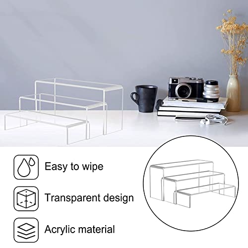  Acrylic Display Risers 2 Sets - 9'' Risers For Display Clear Acrylic Risers For Display Thicken Acrylic Shelf Riser For Figure Collection Jewelry Cup Perfume Cake Buffet 6pcs 3 Assorted Sizes