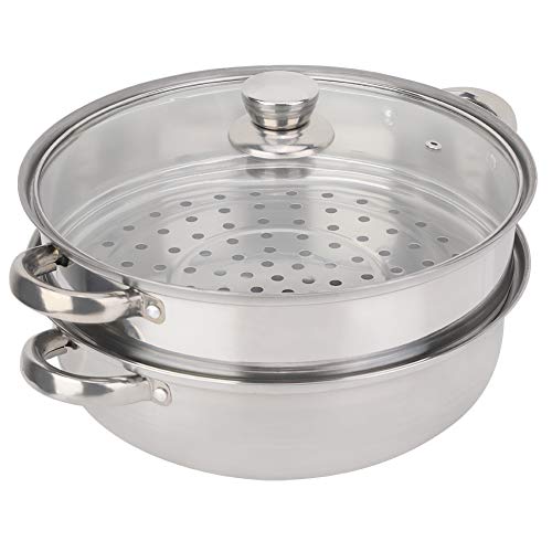  2-Layer Steamer Pot, Steaming Compartment Food Grade Stainless Steel Material Pot Cooker Stainless Steel Cookware For Kitchen
